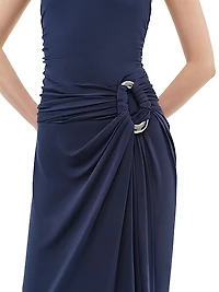 Emma Ruched Strapless Column Gown