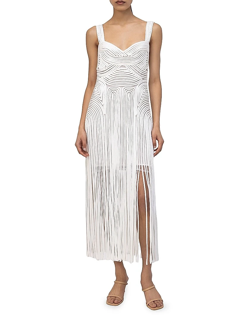 Darby Fringe Hem Cord Midi-Dress
