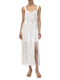 Darby Fringe Hem Cord Midi-Dress