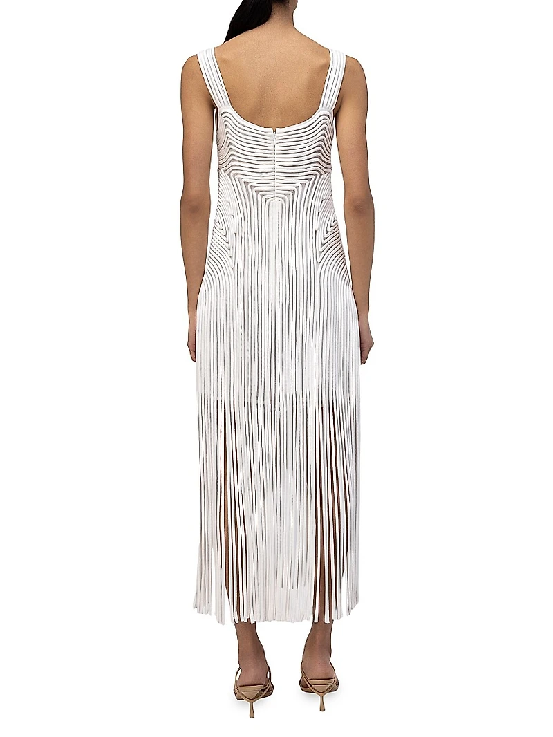 Darby Fringe Hem Cord Midi-Dress