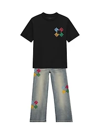 Little Boy's & Quad Scribble Jeans