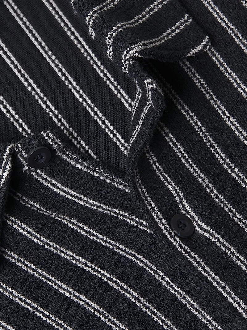 Striped Bouclé Short-Sleeve Shirt