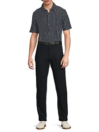 Striped Bouclé Short-Sleeve Shirt