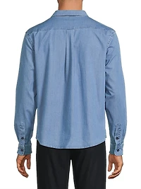 Stretch-Cotton Button-Front Shirt
