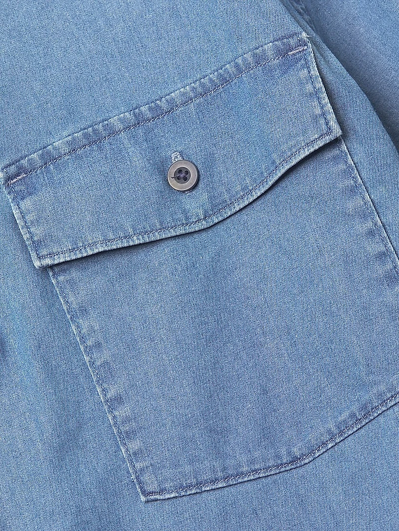 Stretch-Cotton Button-Front Shirt
