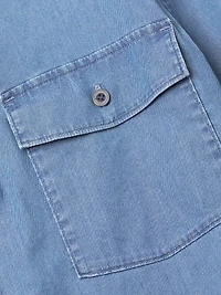 Stretch-Cotton Button-Front Shirt
