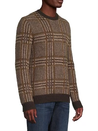 Brushed Glen Plaid Crewneck Sweater