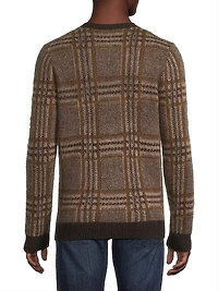 Brushed Glen Plaid Crewneck Sweater