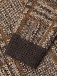 Brushed Glen Plaid Crewneck Sweater