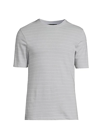 Stripe Cotton Crewneck T-Shirt