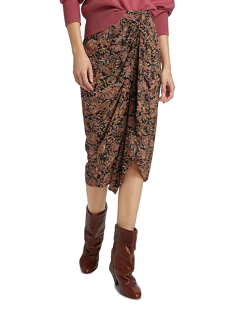 Zaine Paisley Knee-Length Skirt