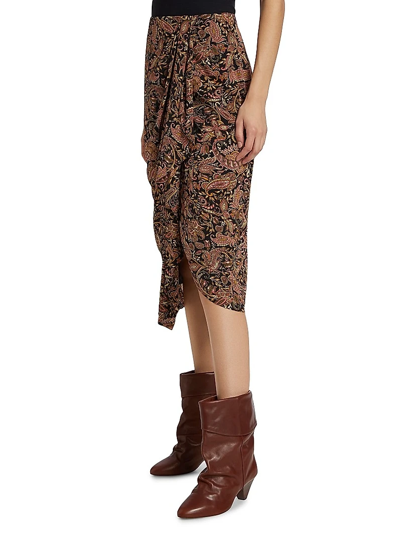 Zaine Paisley Knee-Length Skirt