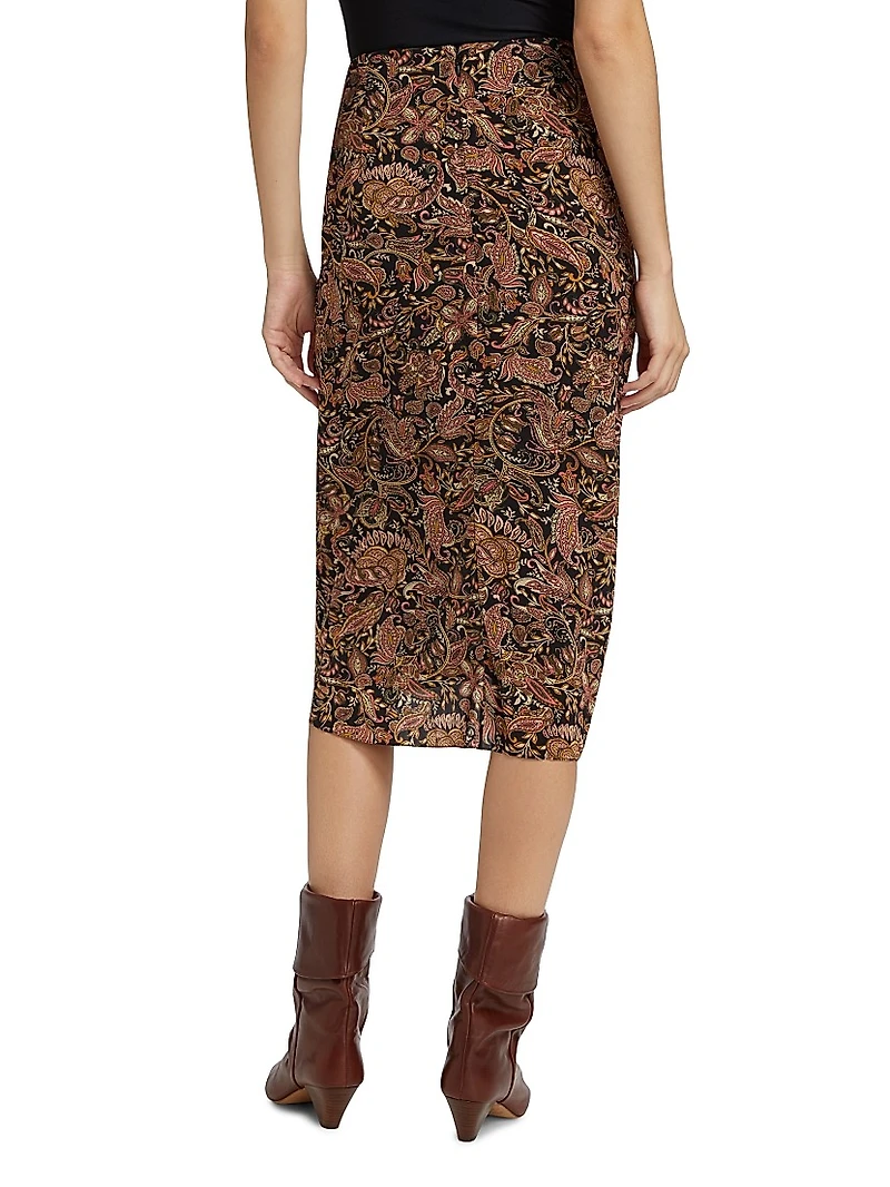 Zaine Paisley Knee-Length Skirt