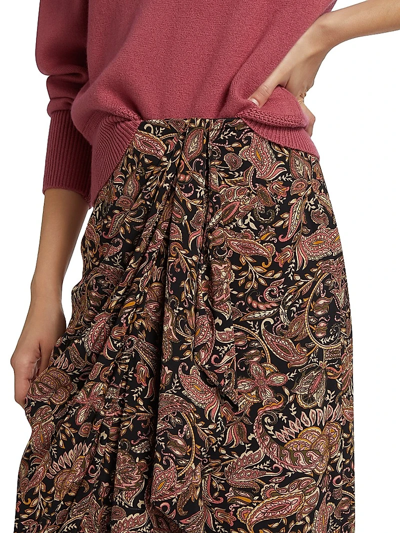 Zaine Paisley Knee-Length Skirt