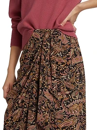Zaine Paisley Knee-Length Skirt