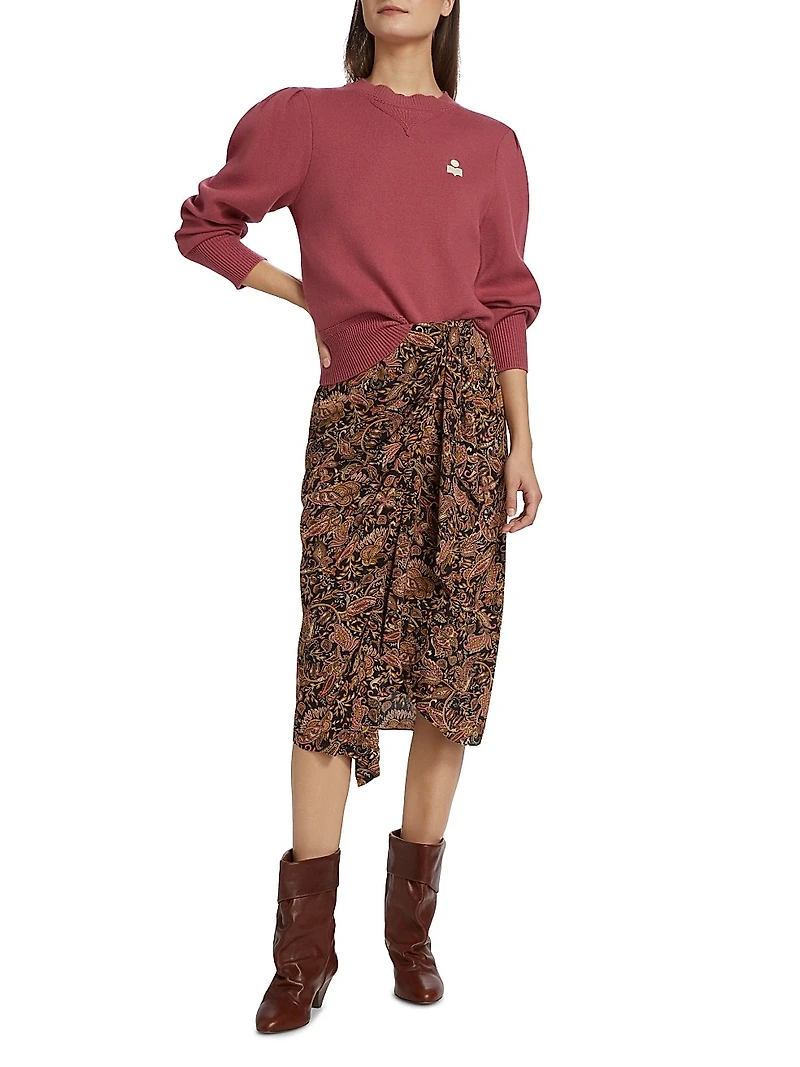 Zaine Paisley Knee-Length Skirt
