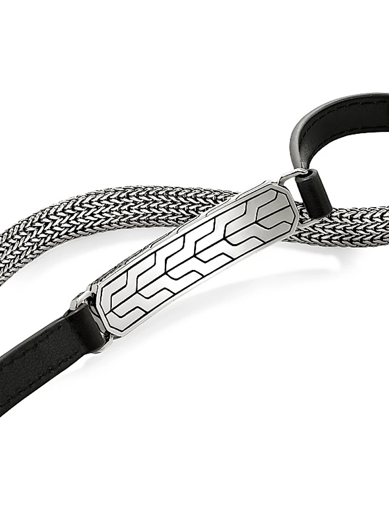 ID Sterling Silver & Leather Wrap Bracelet