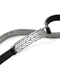 ID Sterling Silver & Leather Wrap Bracelet