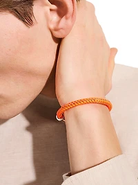 Sterling Silver & Rubber Cord Bracelet