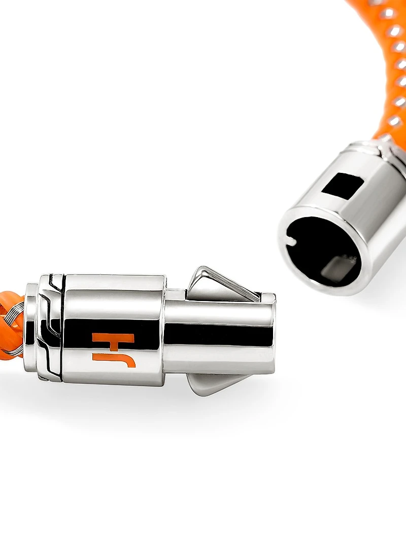 Sterling Silver & Rubber Cord Bracelet