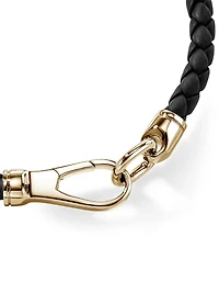 14K Yellow Gold & Leather Bracelet