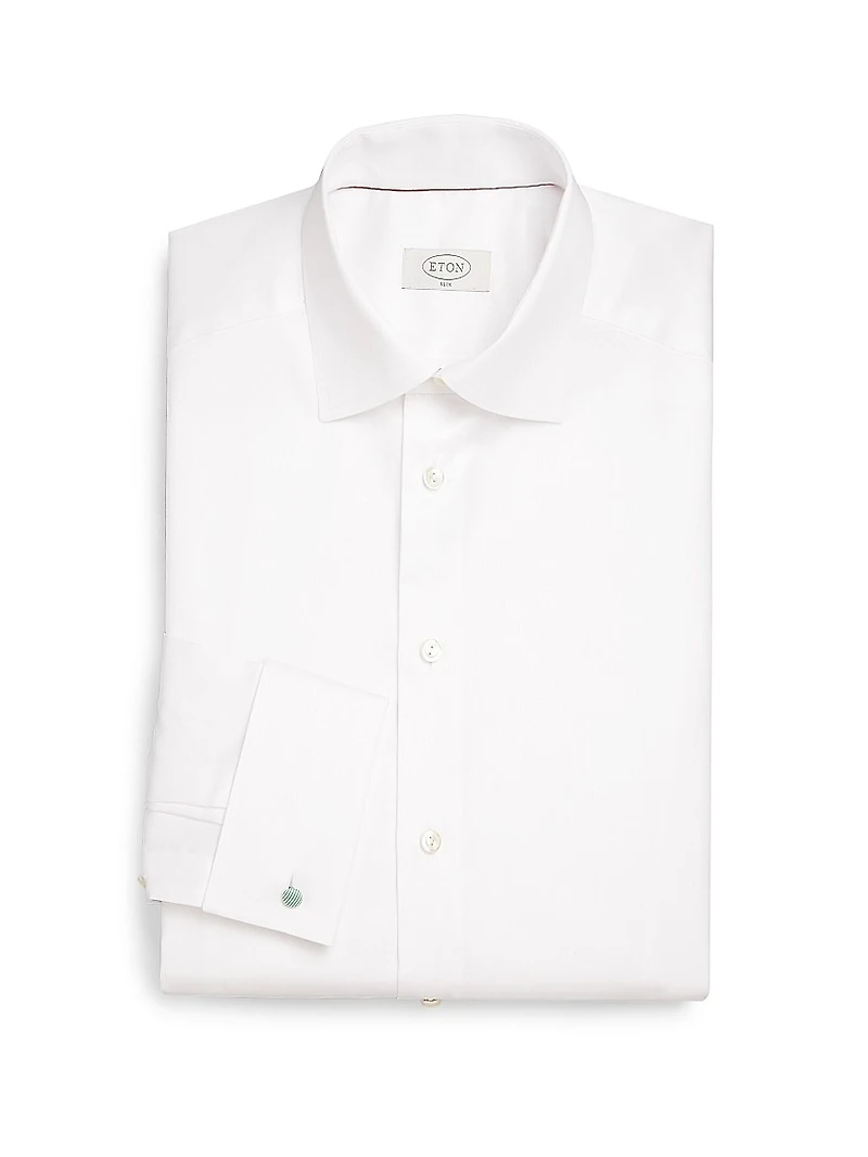Slim-Fit Cotton Twill Button-Front Shirt