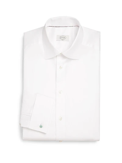 Slim-Fit Cotton Twill Button-Front Shirt