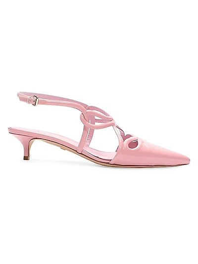 Swirl 40MM Bow Cut-Out Patent Leather Pumps