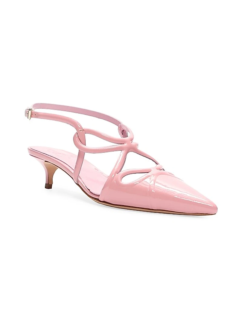 Swirl 40MM Bow Cut-Out Patent Leather Pumps