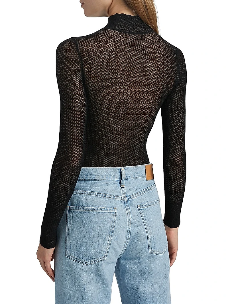 Rosiers Pointelle Lace Bodysuit