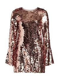 Graceland Annabella Sequined Bell-Sleeve Minidress