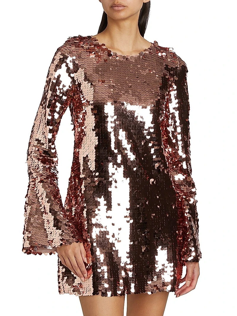 Graceland Annabella Sequined Bell-Sleeve Minidress