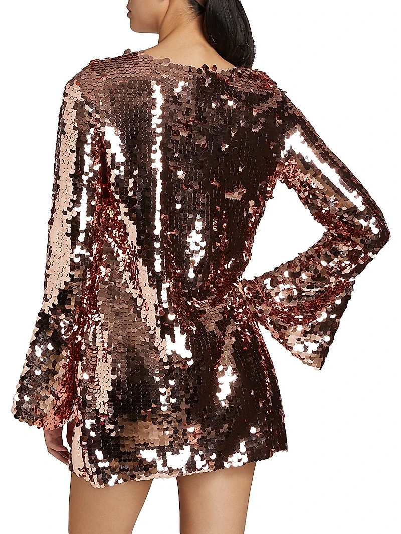 Graceland Annabella Sequined Bell-Sleeve Minidress