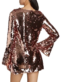 Graceland Annabella Sequined Bell-Sleeve Minidress