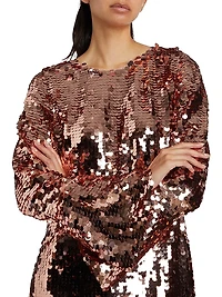 Graceland Annabella Sequined Bell-Sleeve Minidress