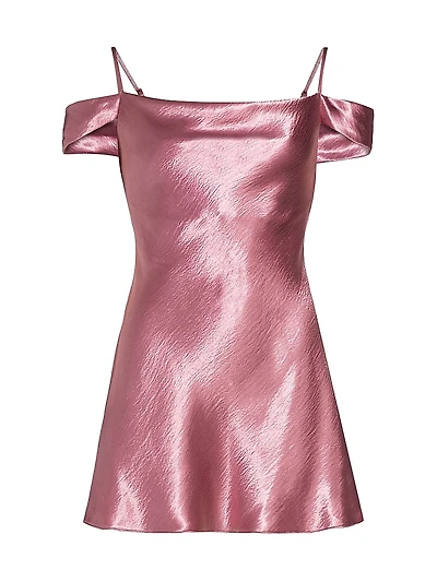 Minnette Satin Off-The-Shoulder Minidress