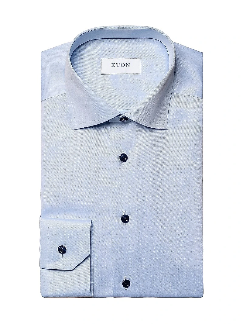 Slim-Fit Cotton Twill Button-Front Shirt