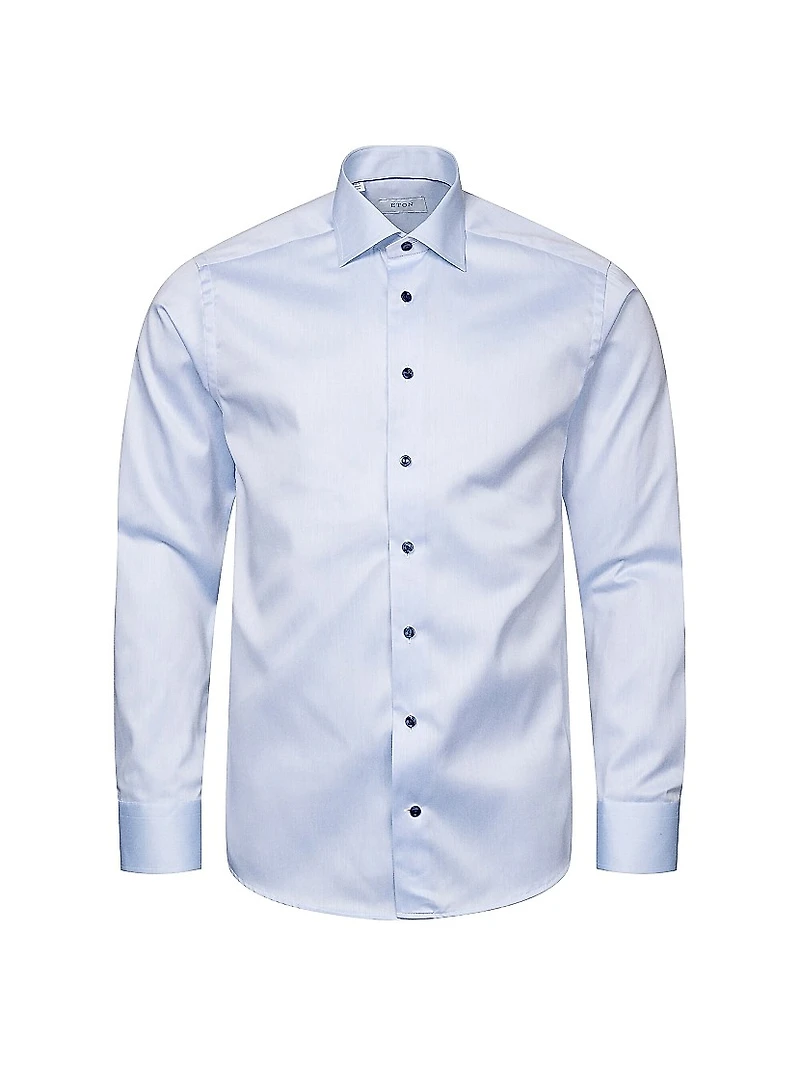 Slim-Fit Cotton Twill Button-Front Shirt