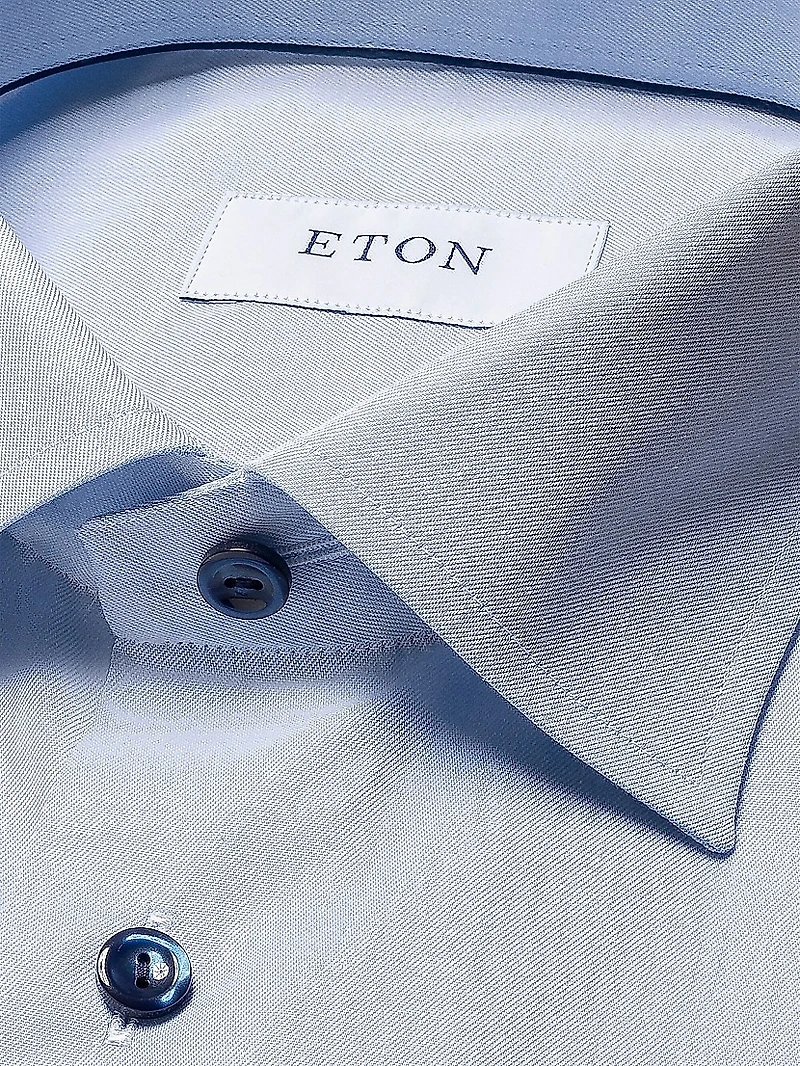 Cotton Twill Contemporary-Fit Button-Front Shirt