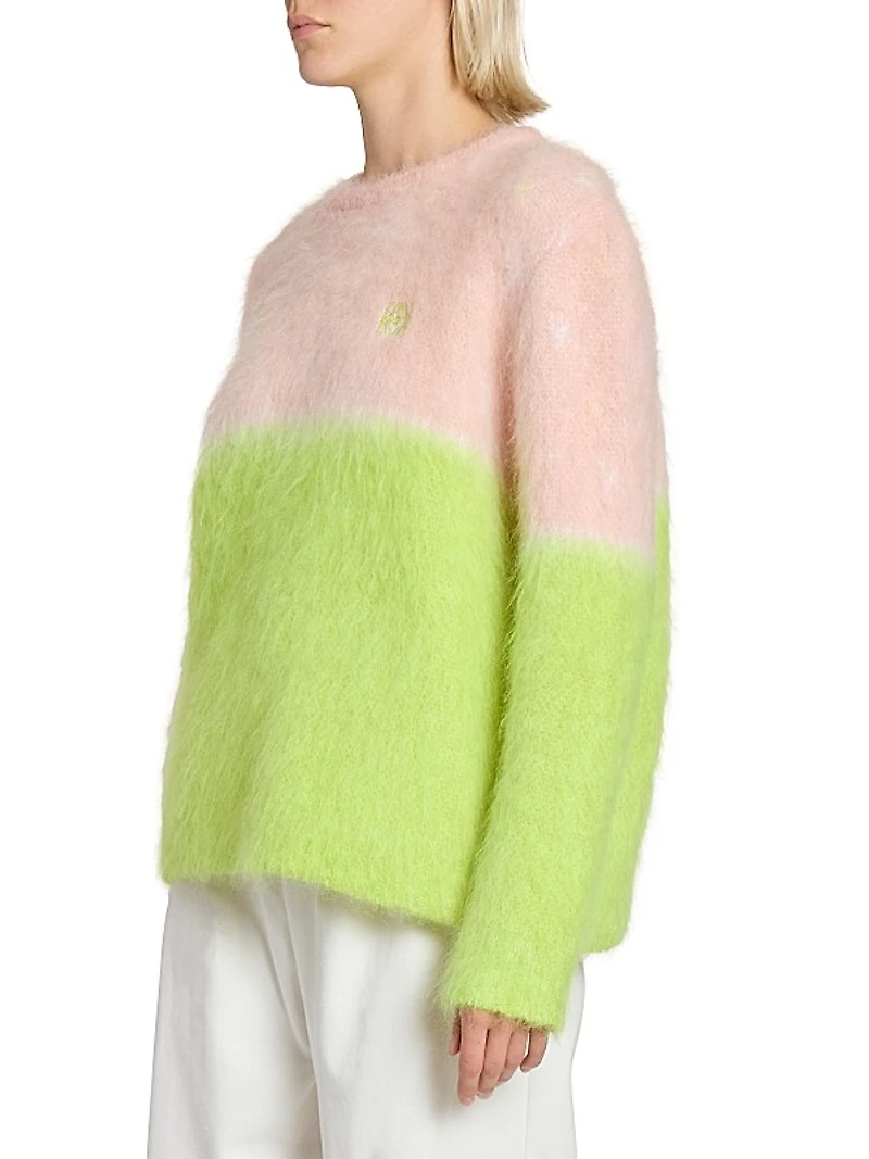 Mohair-Blend Colorblocked Sweater