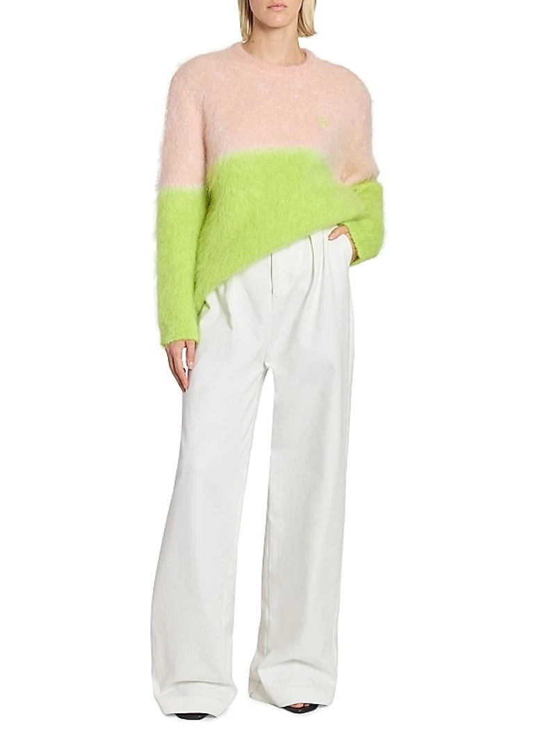 Mohair-Blend Colorblocked Sweater