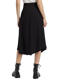 Wool-Blend Asymmetric Midi-Skirt
