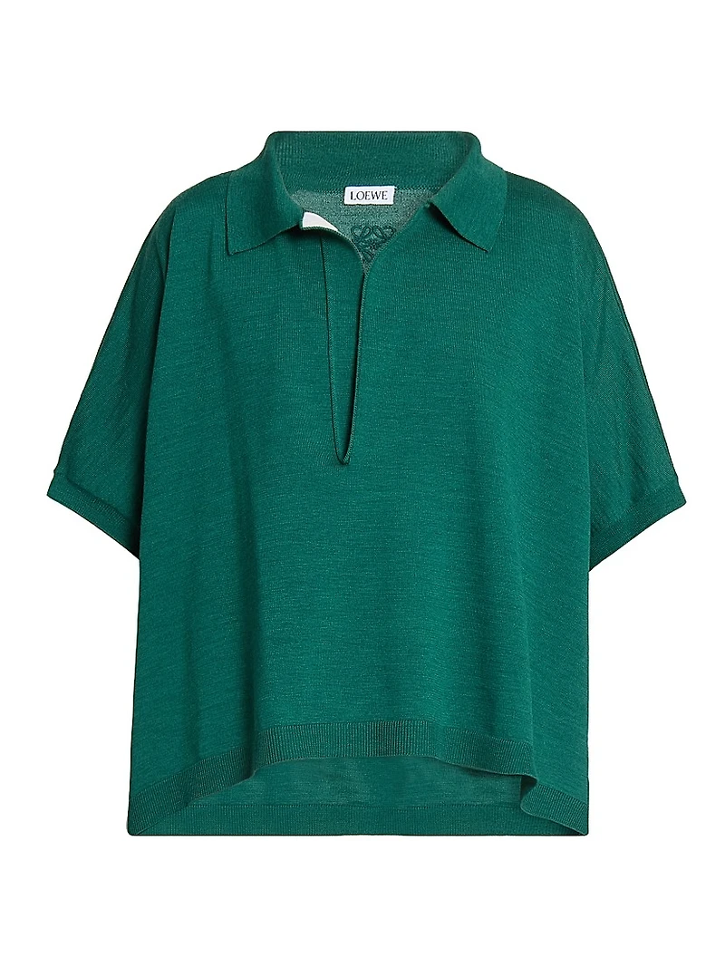 Oversized Wool Polo Top