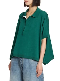 Oversized Wool Polo Top