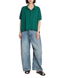 Oversized Wool Polo Top