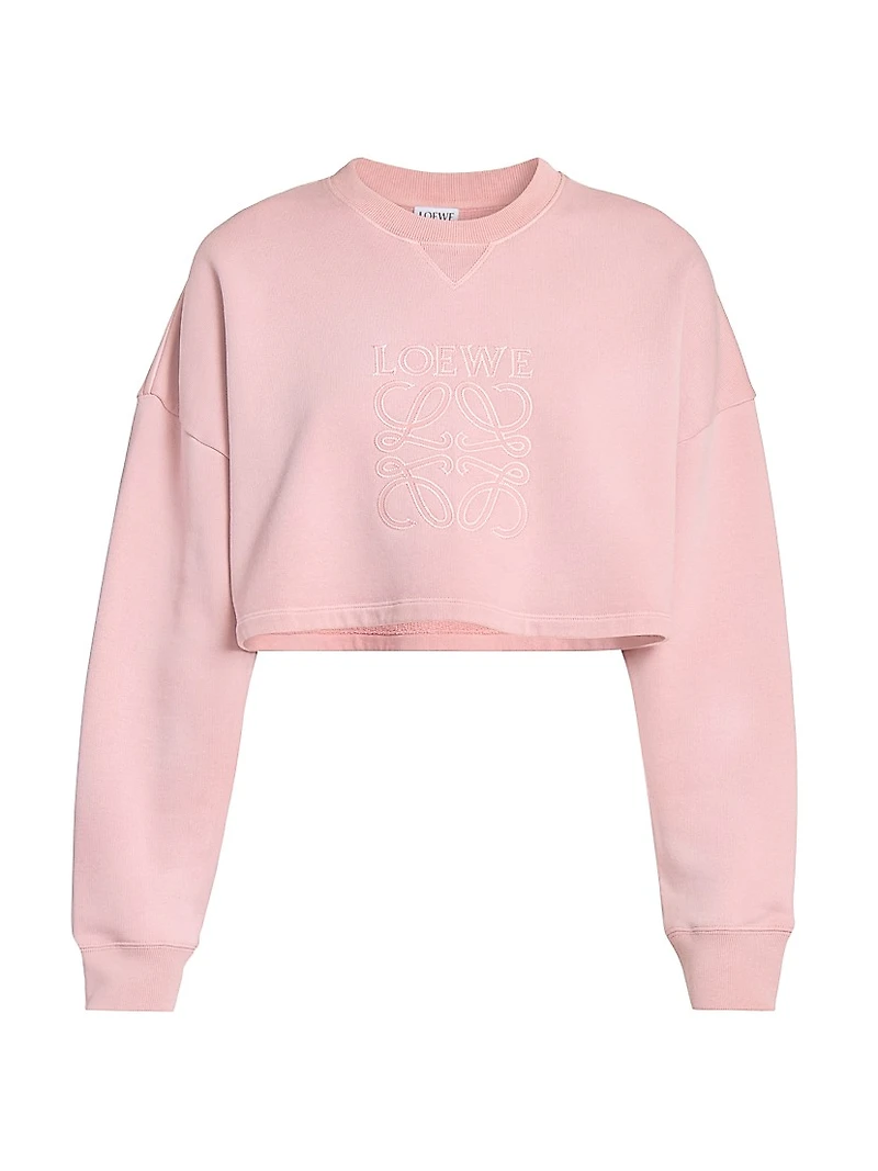 Cotton Cropped Anagram Sweatshirt
