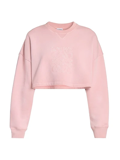 Cotton Cropped Anagram Sweatshirt
