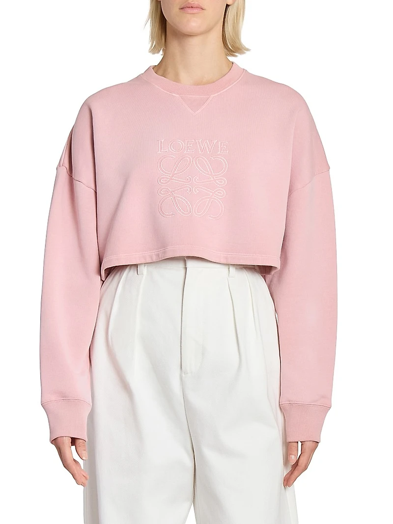 Cotton Cropped Anagram Sweatshirt