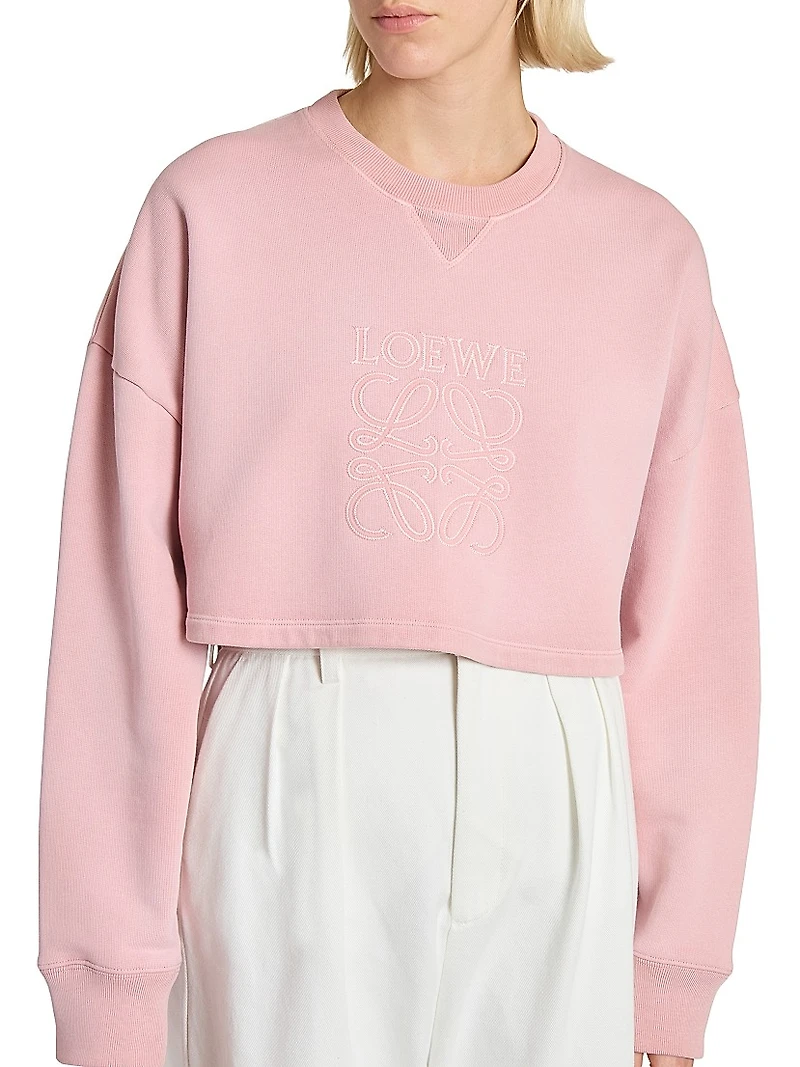 Cotton Cropped Anagram Sweatshirt