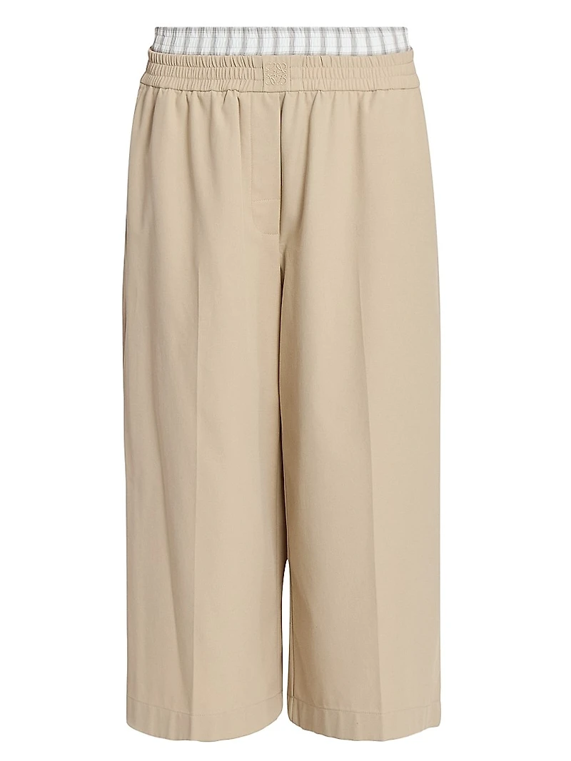 Cotton-Blend Crop Trousers